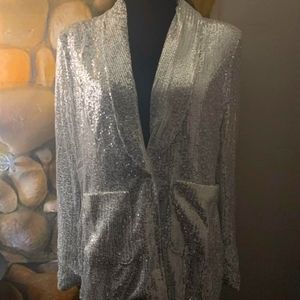 Women's Silver Sequin Blazer